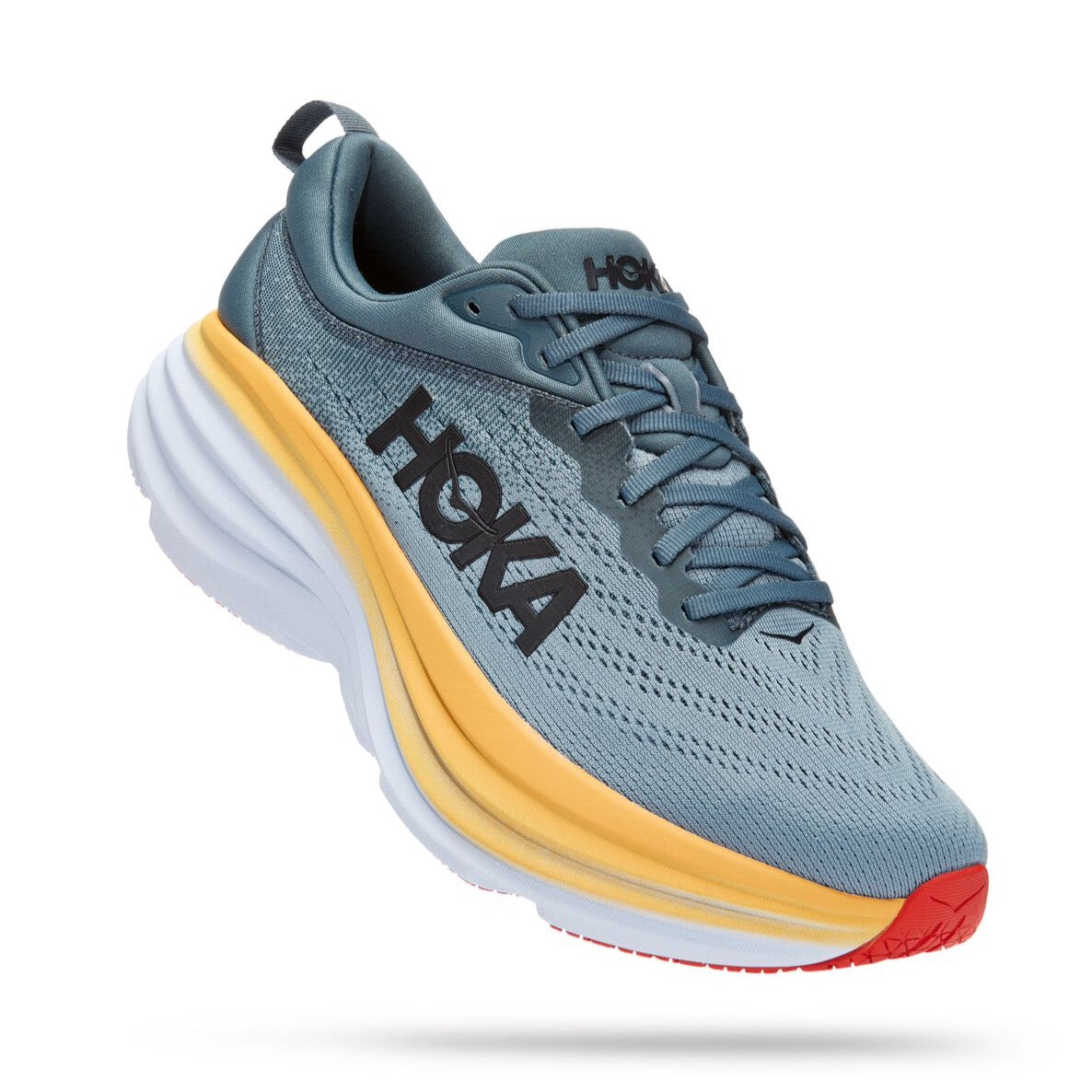 Hoka One One, Bondi 8 Wide, Men, Goblin Blue / Mountain Spring