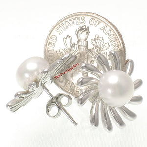 9101150-Solid-Sterling-Silver-.925-Sun-Shaped-White-Cultured-Pearl-Earrings