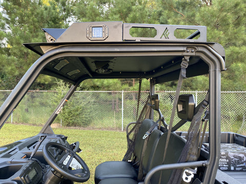 The inside of a two-seater UTV