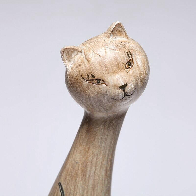 Statue Chat Design De Bois Chat Chou