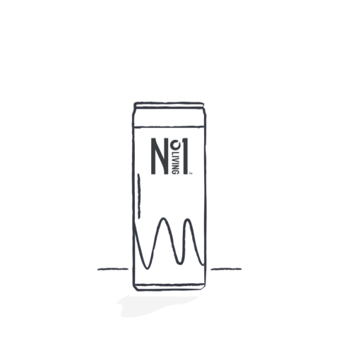 handdrawn image of a No.1 Living kombucha can