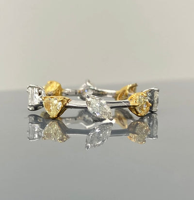1.21ct Yellow & White Diamond Ring