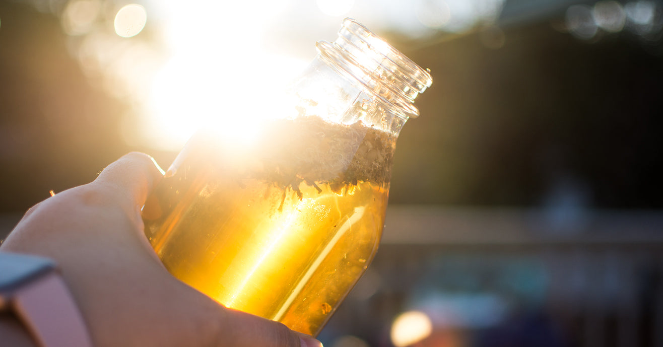 Sun tea in a glass jar