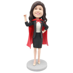 Super Female Office Staff In Black Business Attire Custom Figure Bobblehead