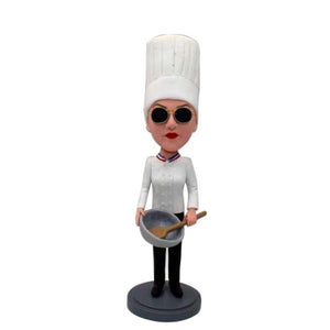 Cool Lady Chef is Cooking Custom Figure Bobblehead