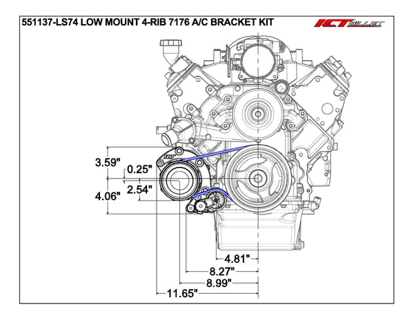 LS low mount AC dimensions