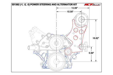 ls high mount alternator power steering pump bracket