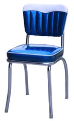 Chevy Diner Chair with Chrome Frame and Blue Zodiac Seat and Back
