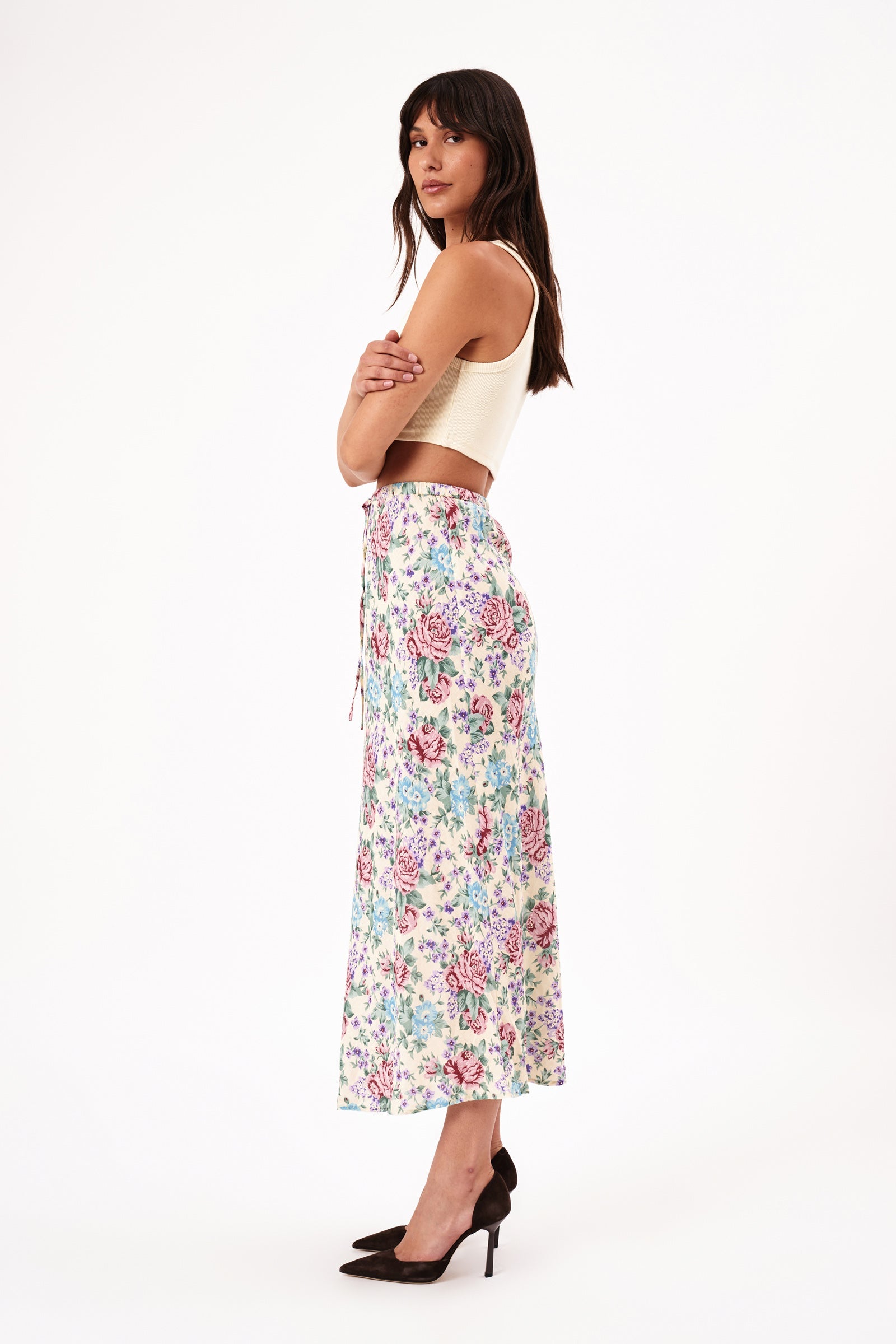 Floral clearance slip skirt