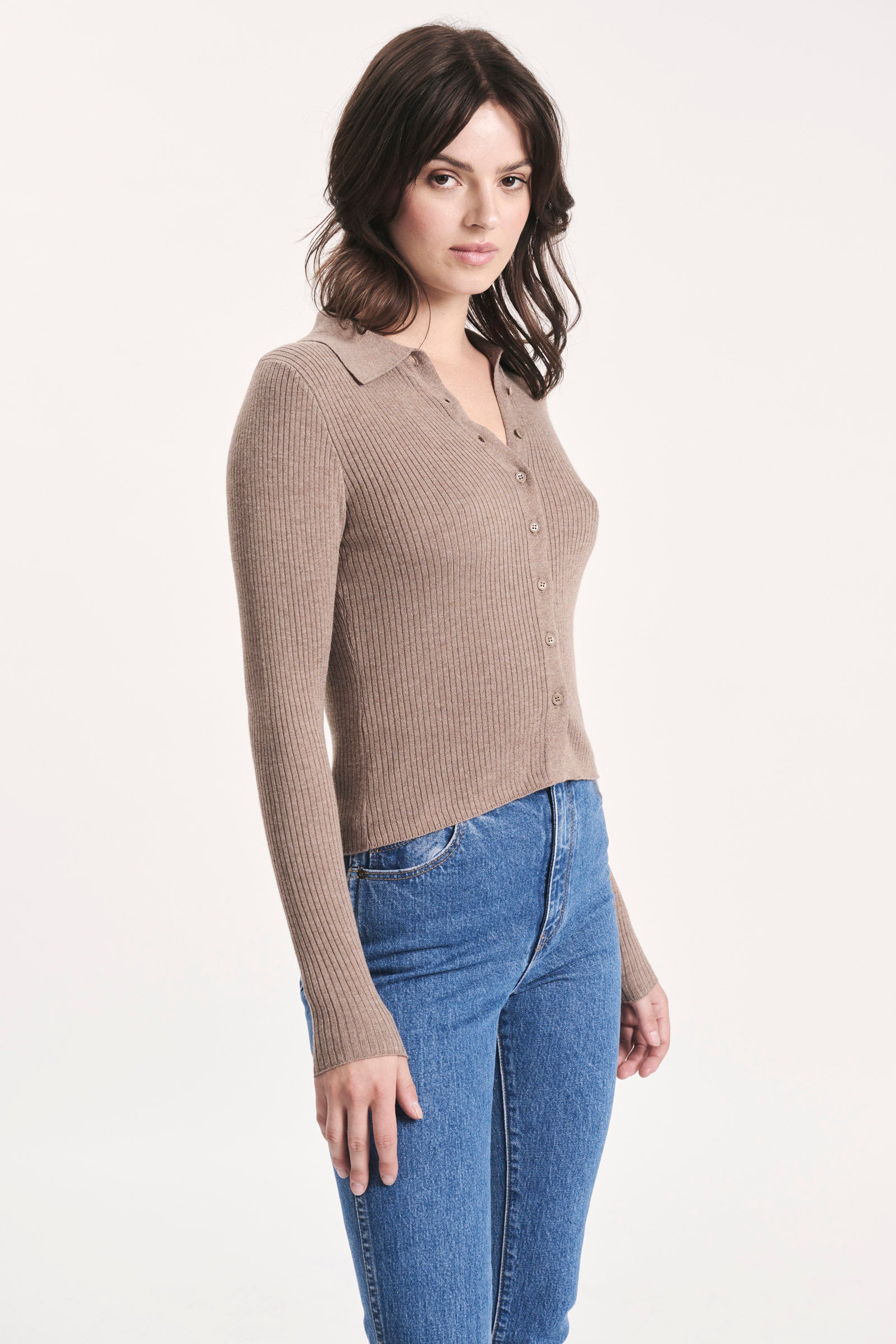 Caroline Knit Longsleeve Top - Mink