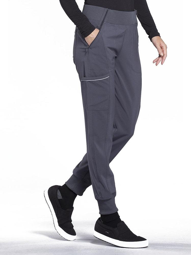 Cherokee Infinity Women's Mid Rise Tapered Jogger Scrub Pant | Pewter ...