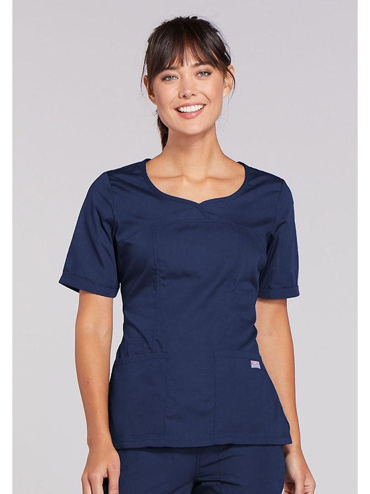 Cherokee Workwear Originals Women's Novelty Crossed Vneck Scrub Top