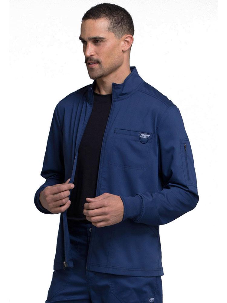 Cherokee Workwear Revolution Men's Zip Front Scrub Jacket | Navy ...