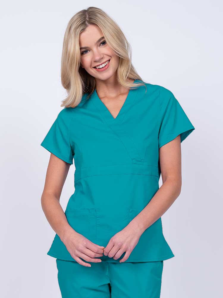 Skechers Women's Reliance Mock Wrap Solid Scrub Top