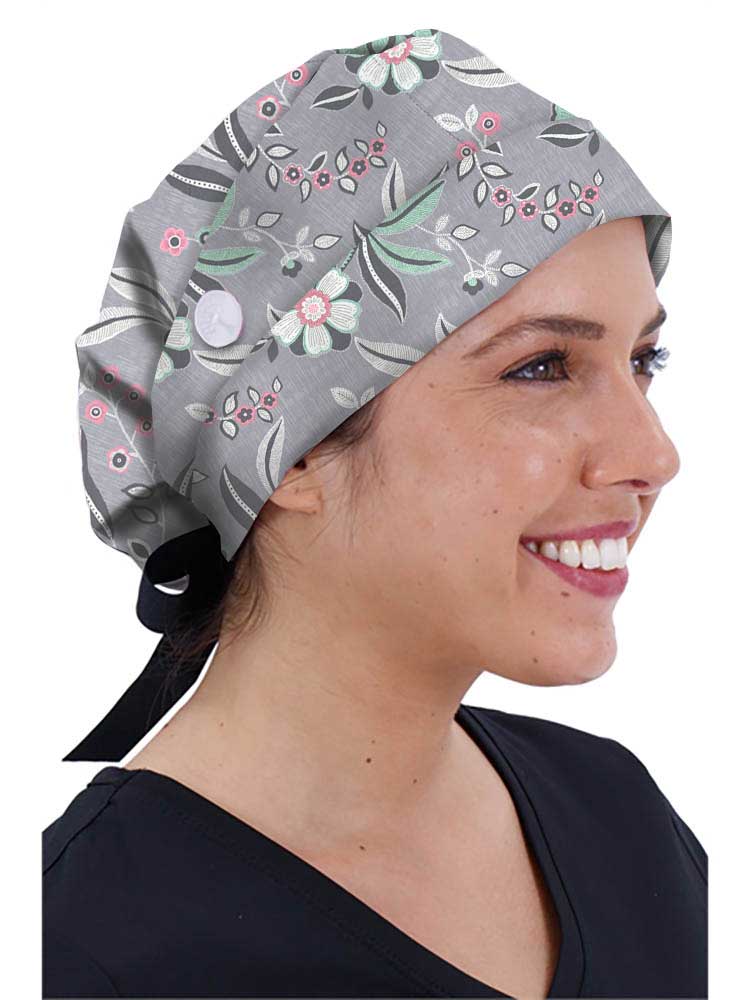 Soft Petals Bouffant Hat Scrub Hats by Green Scrubs