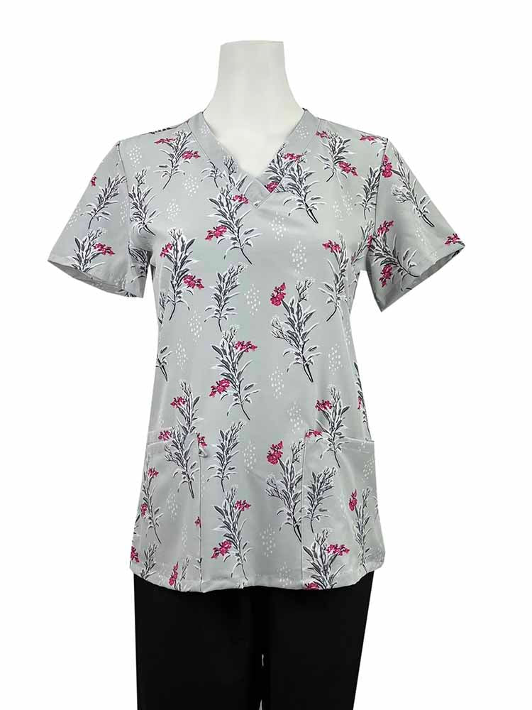 Clearance White Cross Women's Jolly Penguin Scrub Top - Scrub Depot