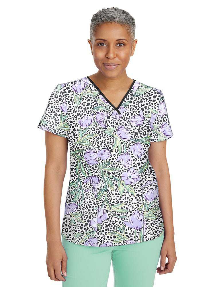 Clearance Women's Jessi Y-Neck Beyond Just Camo Print Scrub Top