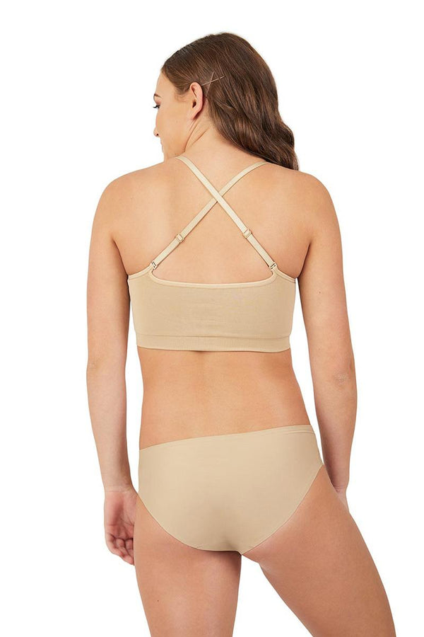 Basic Moves #4722 Adult Clear Back Seamless Bra TOP (Small) Nude