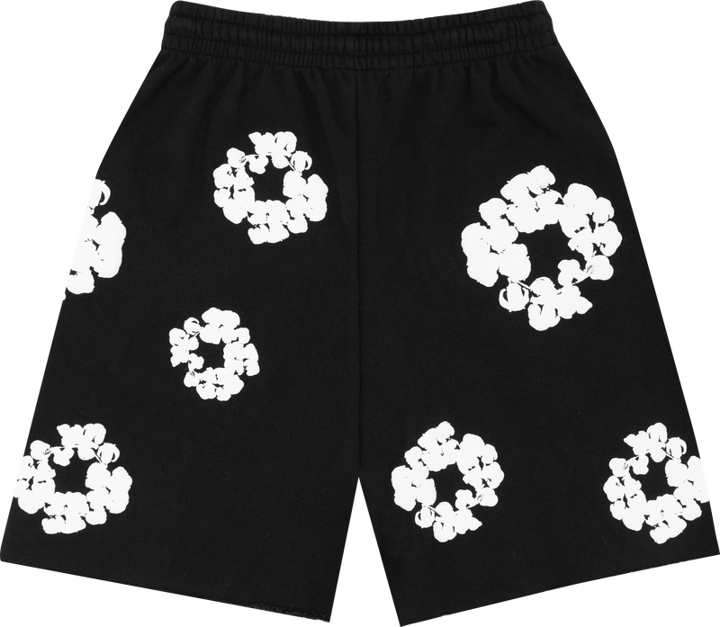 The Cotton Wreath Shorts Black - Denim Tears