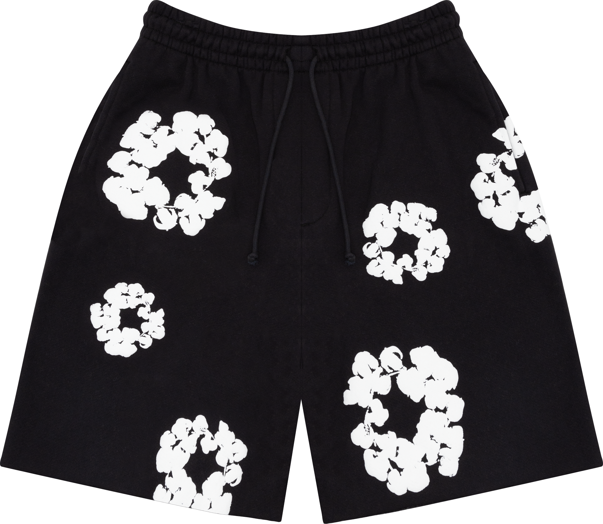 The Cotton Wreath Shorts Black - Denim Tears