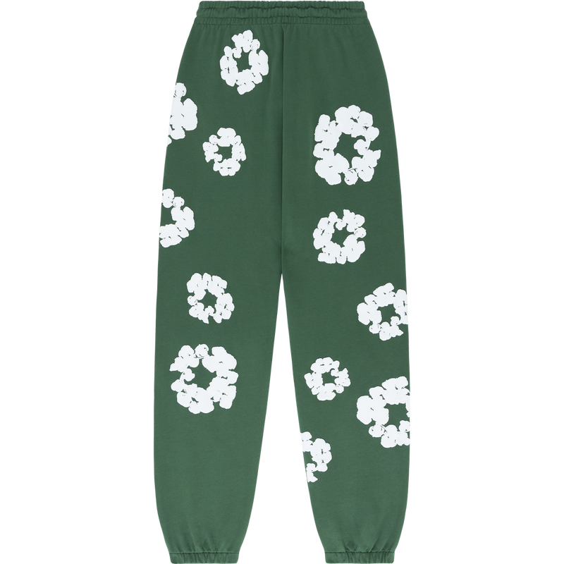 The Cotton Wreath Sweatpants Green - Denim Tears