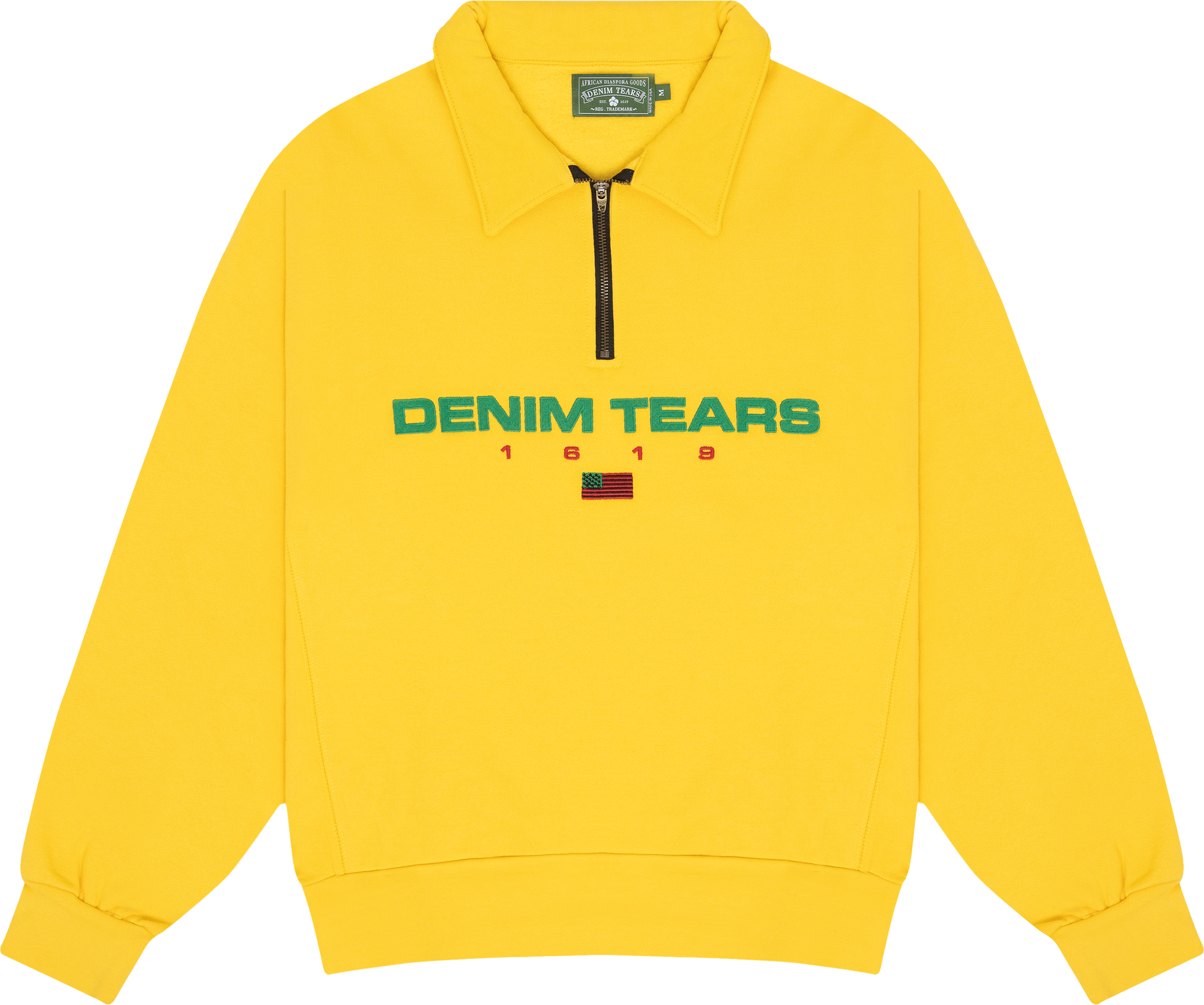 TYSON BECKFORD' Half Zip Pullover Yellow - Denim Tears