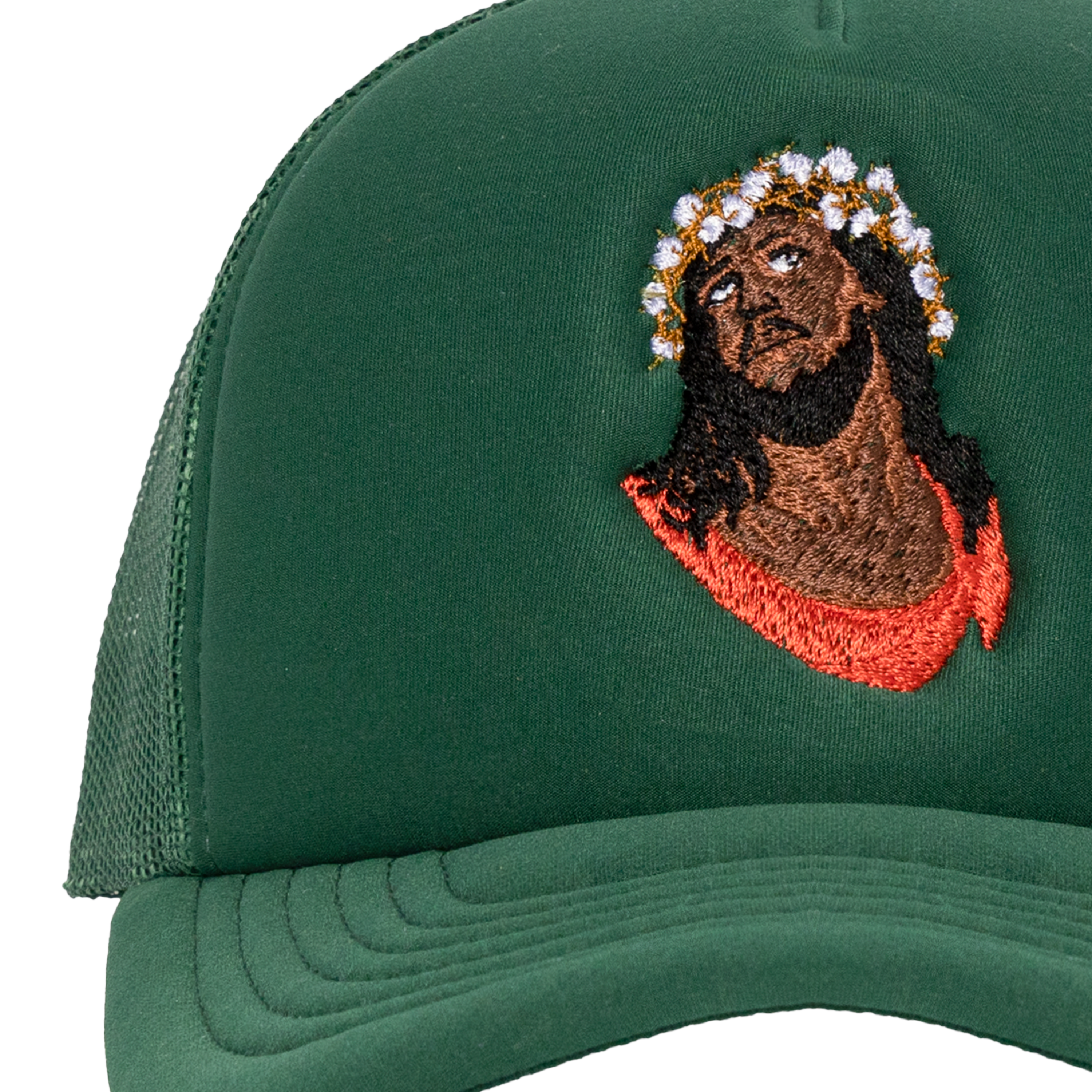 Crown Made of Cotton Green Trucker Hat