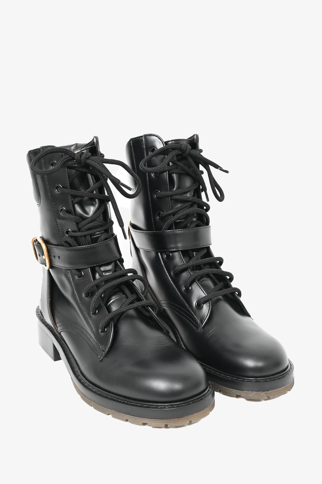 CHANEL Calfskin Patent Cork Cap Toe Short Boots 40.5 Black 860478