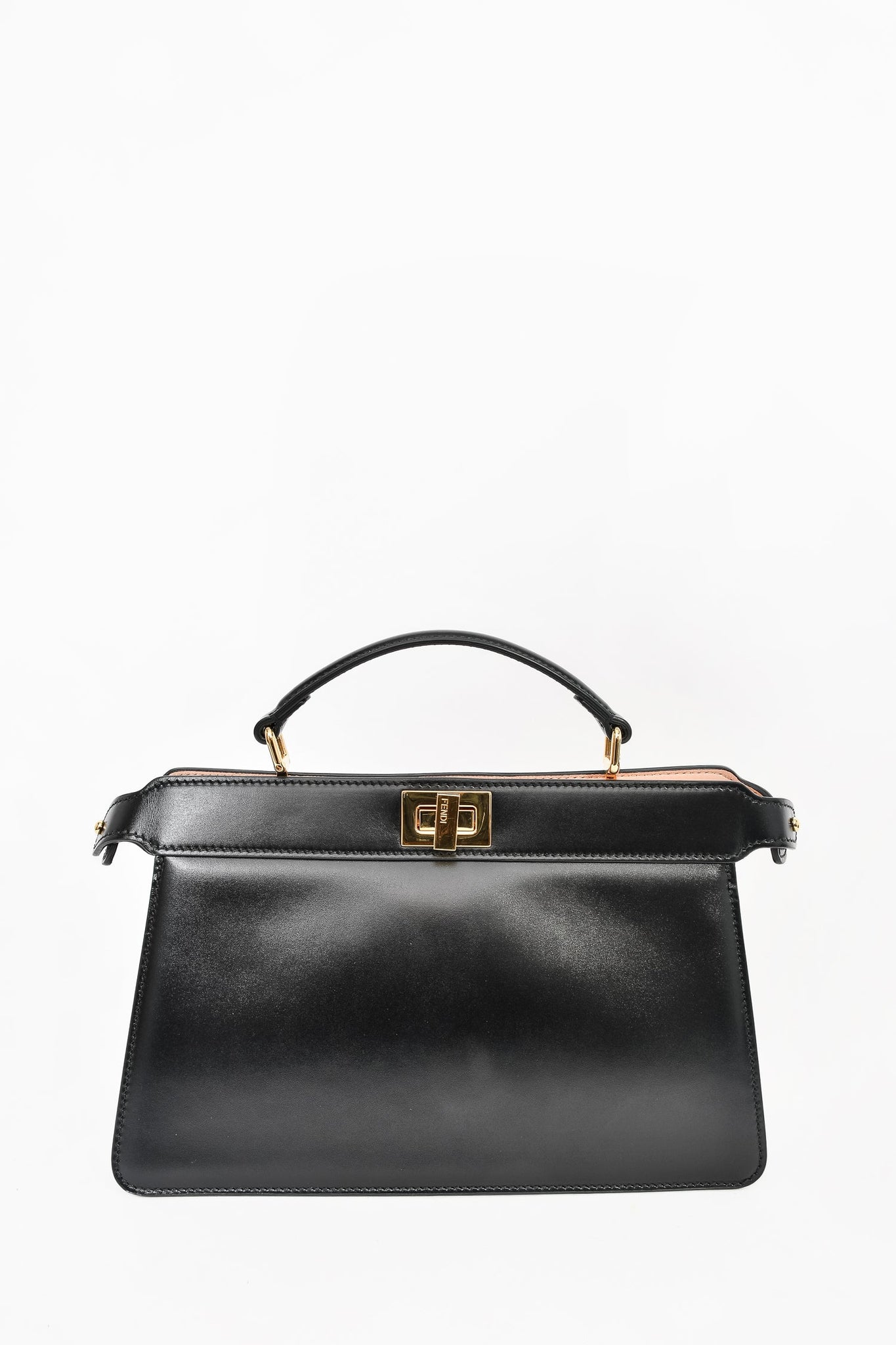 Fendi Black Leather Selleria Mini Peekaboo Top Handle w/ Strap – Mine &  Yours