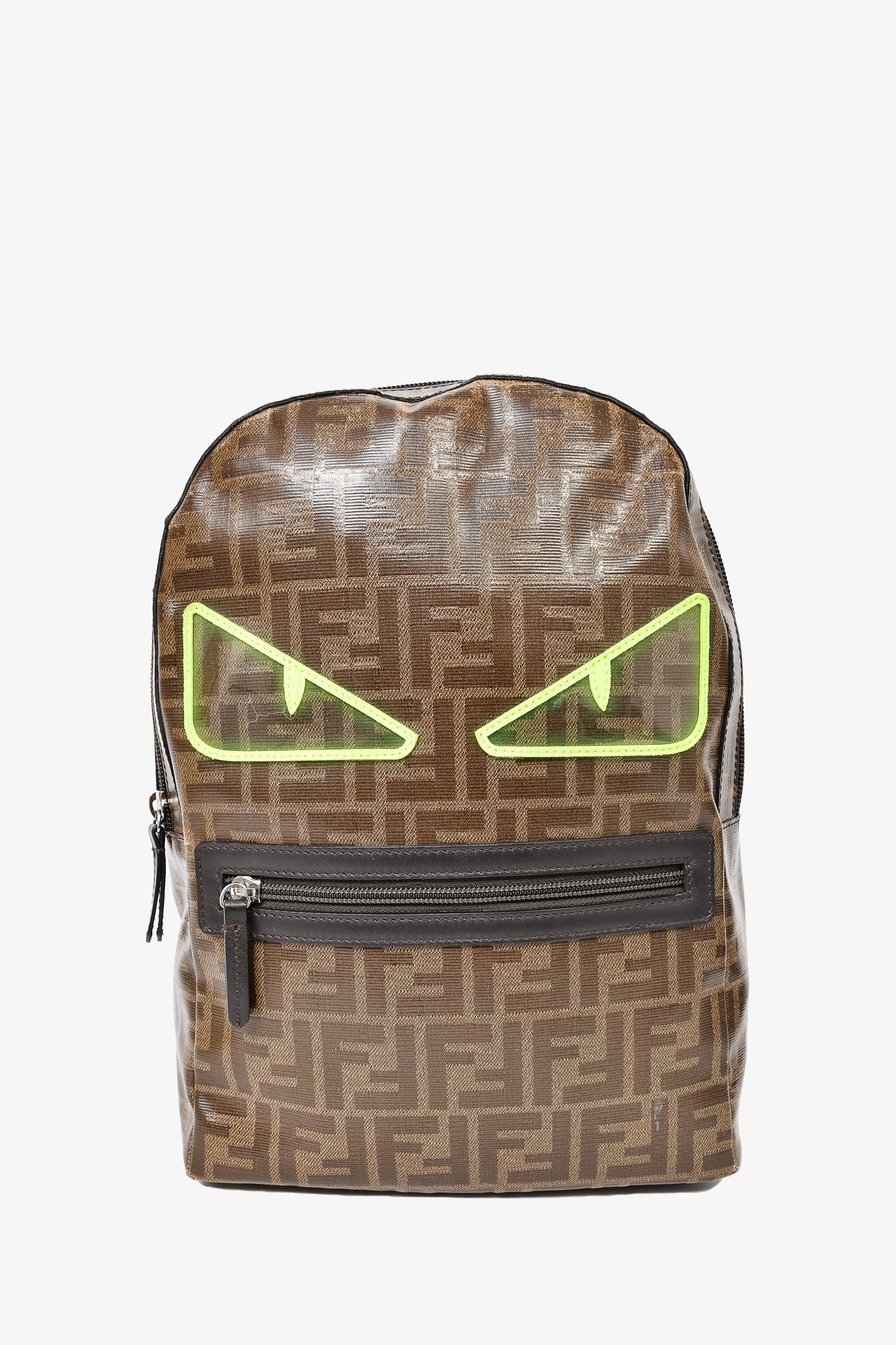 Fendi Allover Logo Print Backpack with Monster eyes 