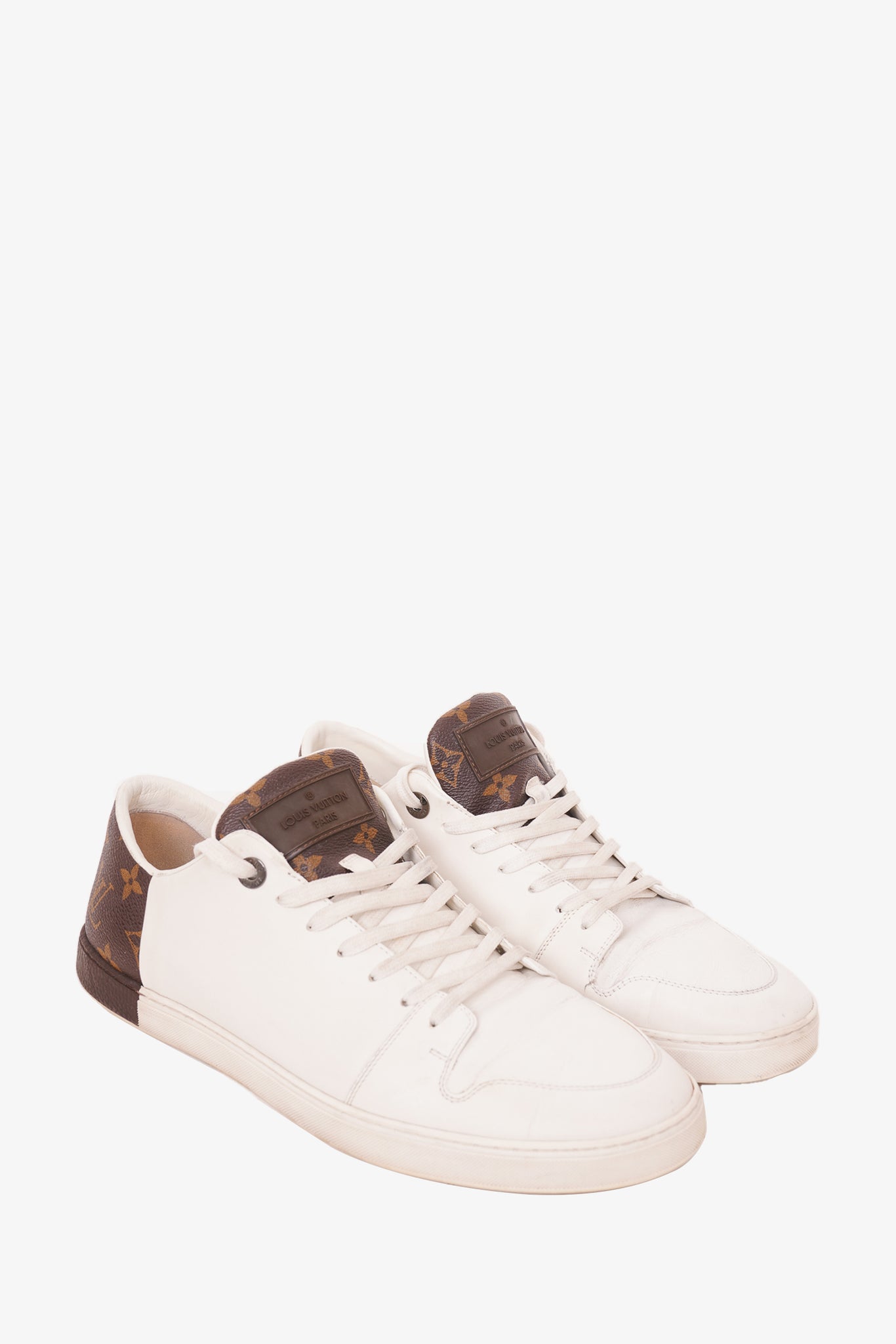 LOUIS VUITTON Calfskin Damier Azur Run Away Sneakers 37 White 1246720