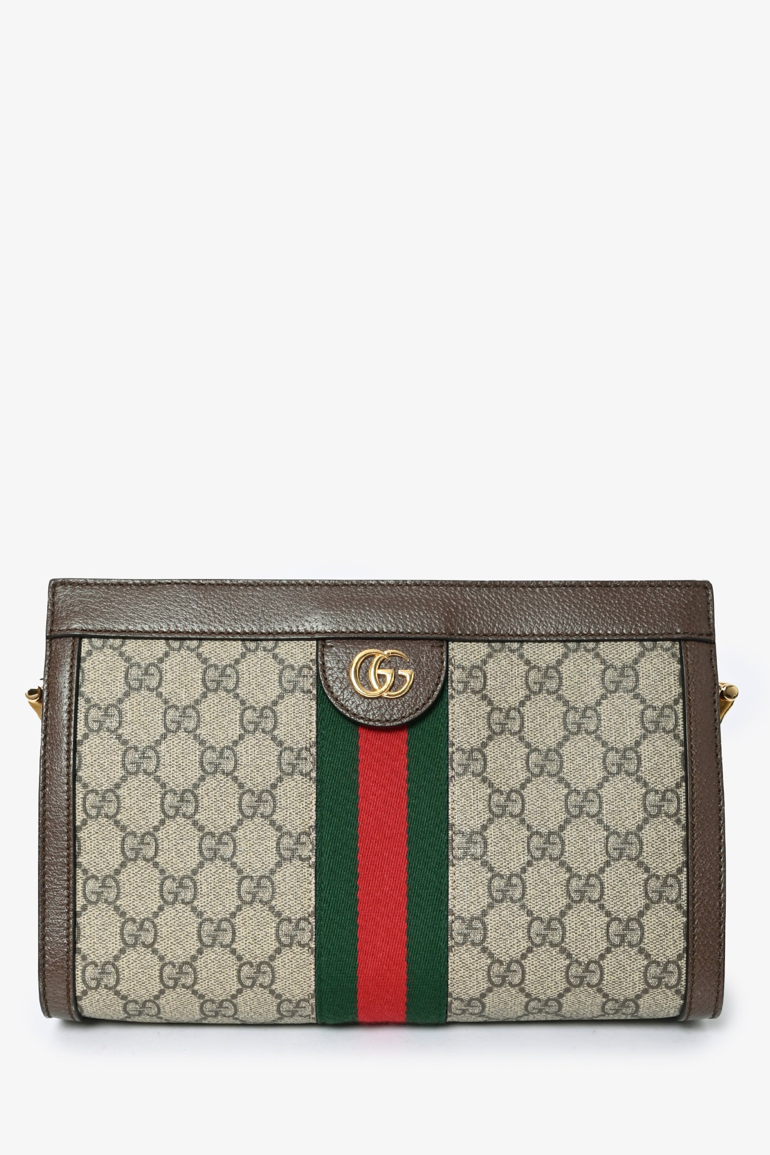 Image of Gucci 'GG' Supreme Small Ophidia Chain Shoulder Bag