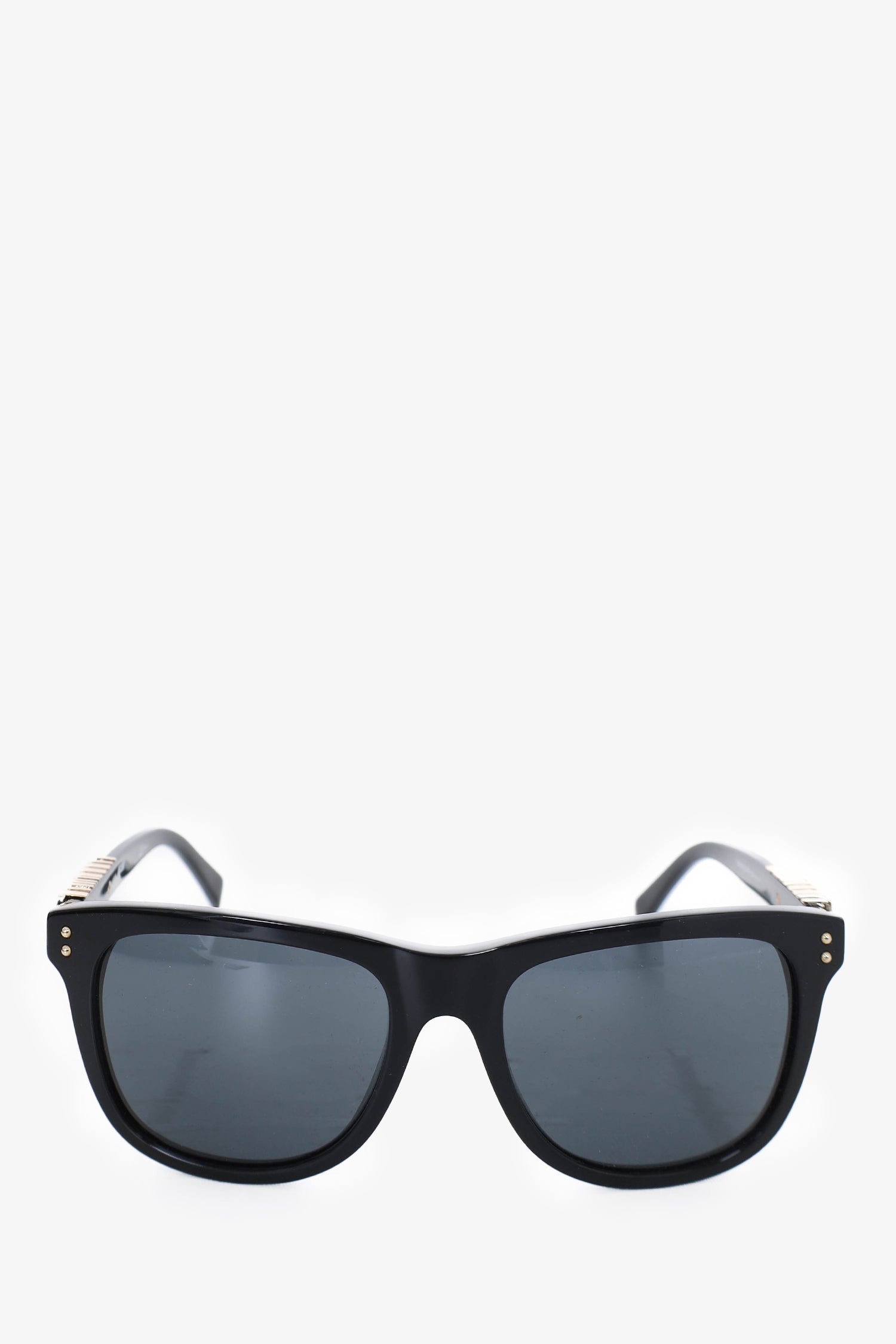 Image of Moschino Black Frame Sunglasses with Gold Logo