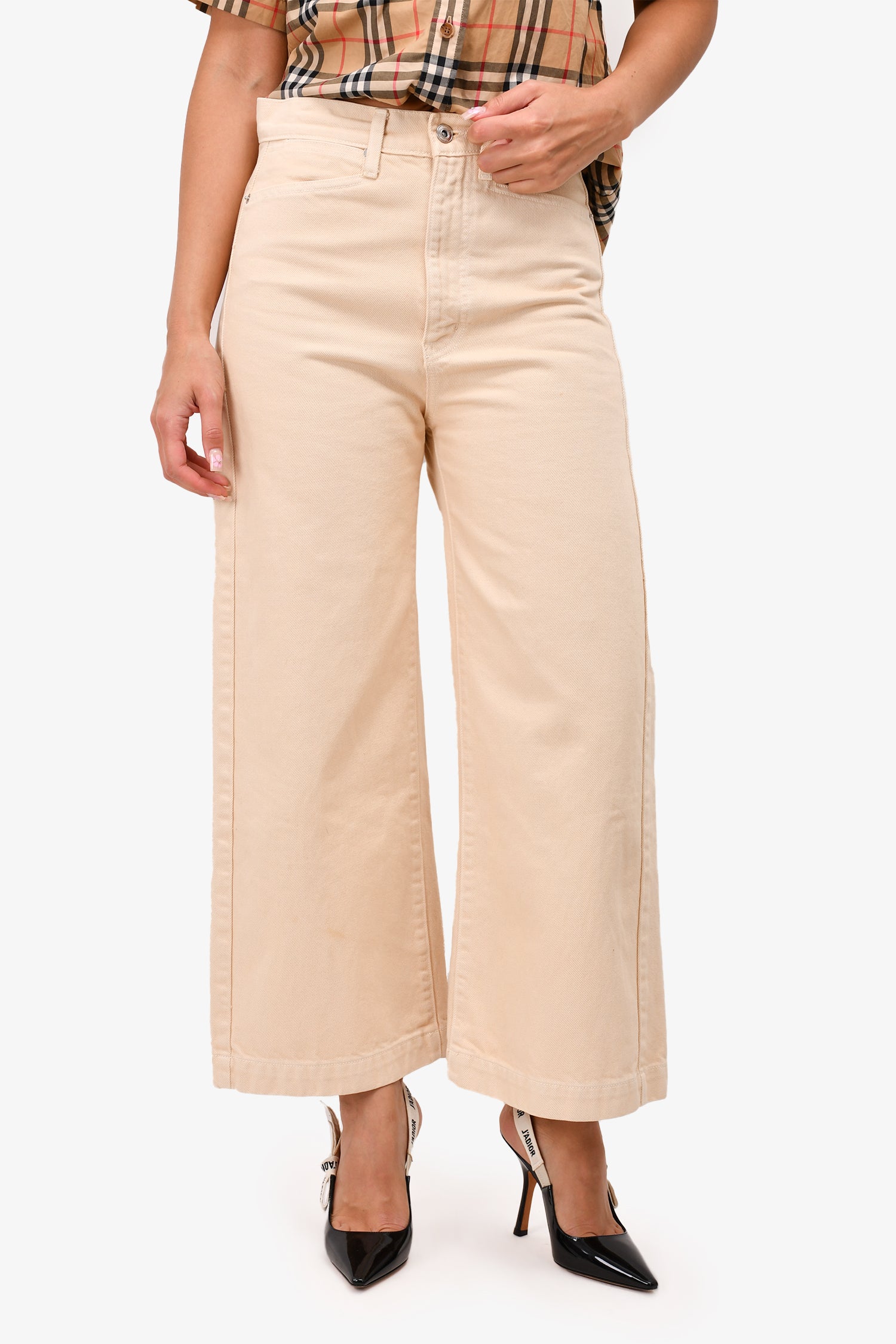 Image of Proenza White Label Tan Denim Straight Leg Pants Size 28