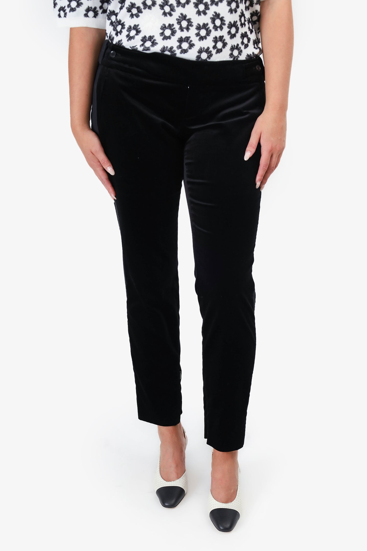 image of Gucci Black Velvet Trousers Size M