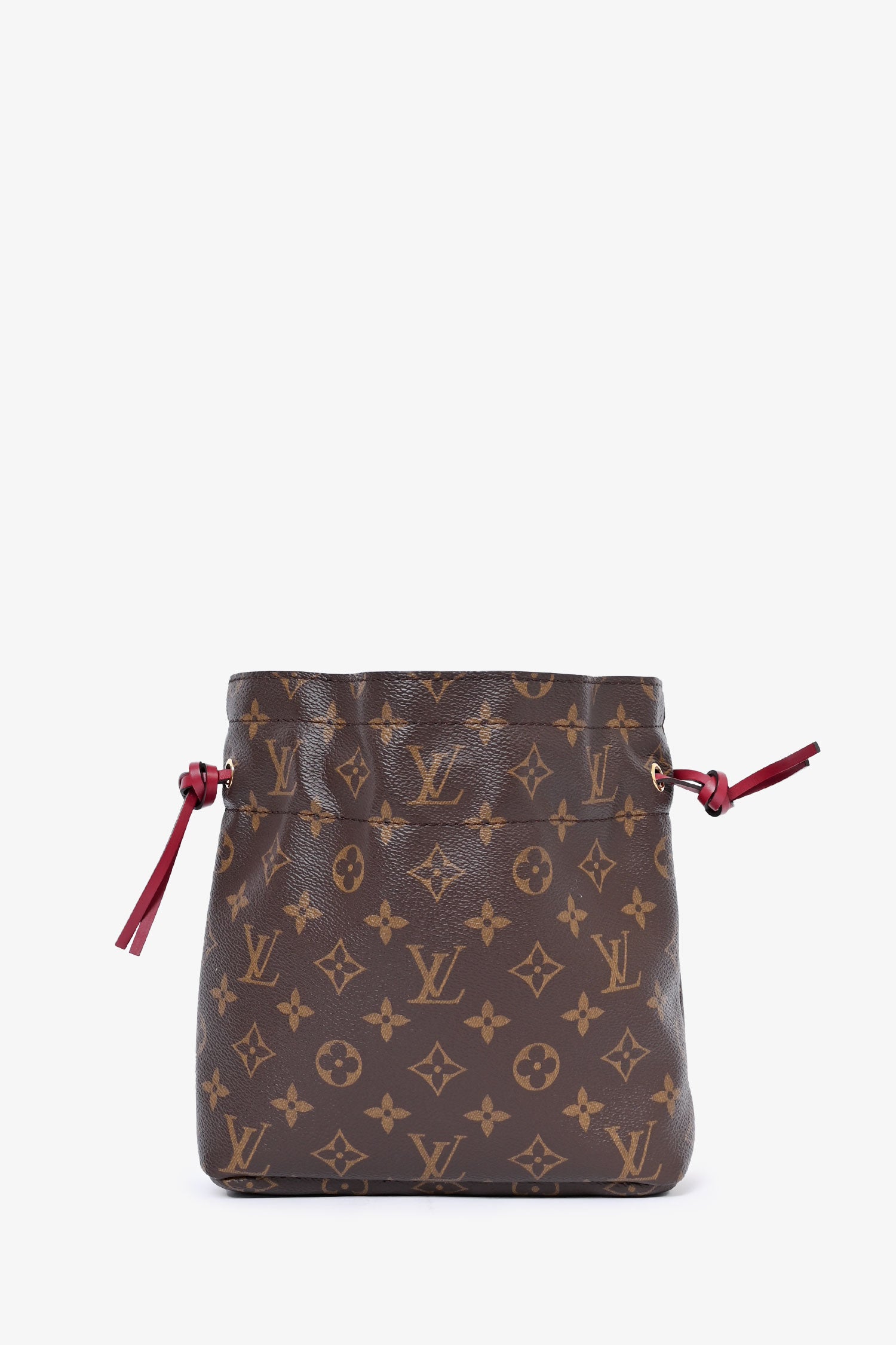 image of Louis Vuitton 2020 Monogram Fuchsia Suede Drawstring Noe Pouch