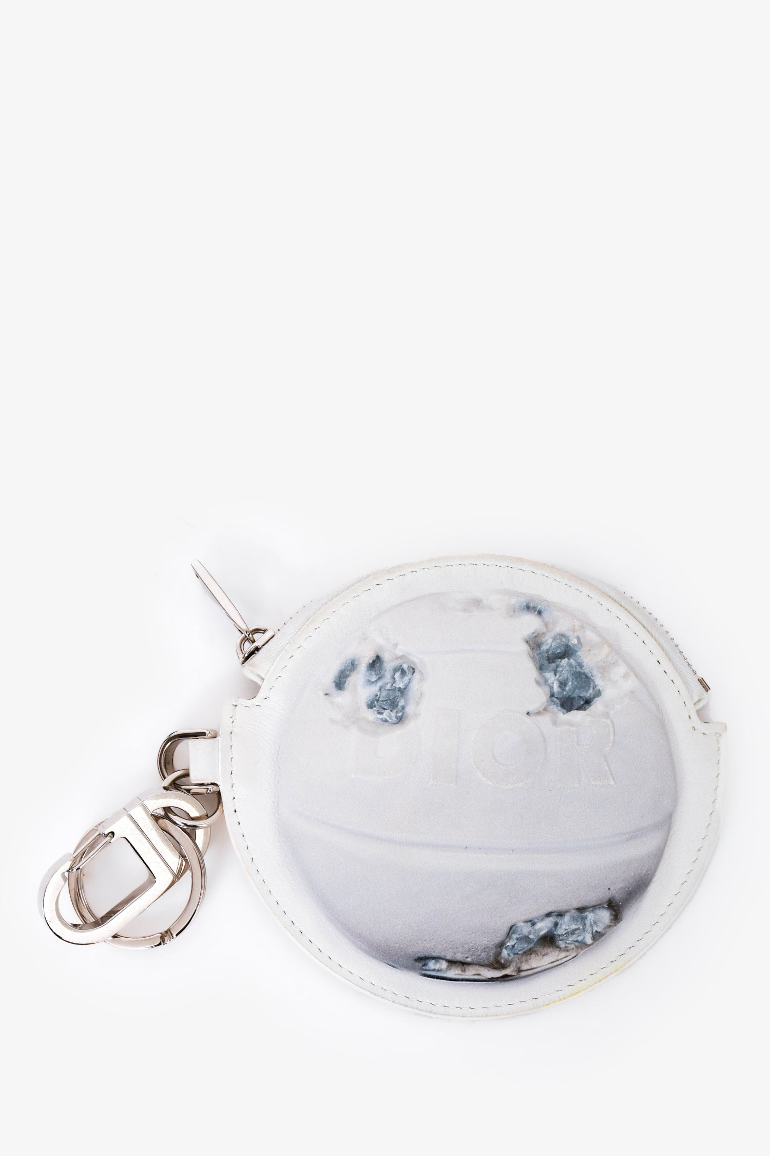 image of Dior X Daniel Arsham 2019 White Leather Planet Coin Pouch