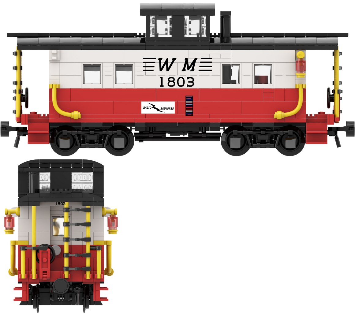 Western Maryland "Circus Scheme" Decals for the Northeastern Caboose