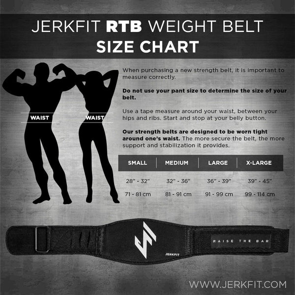Weight belt size chart
