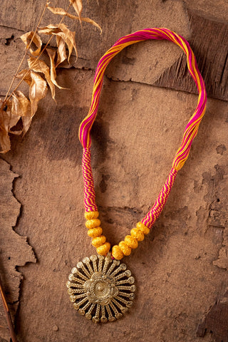 Red and Yellow Patwa and Dokra Jewellery