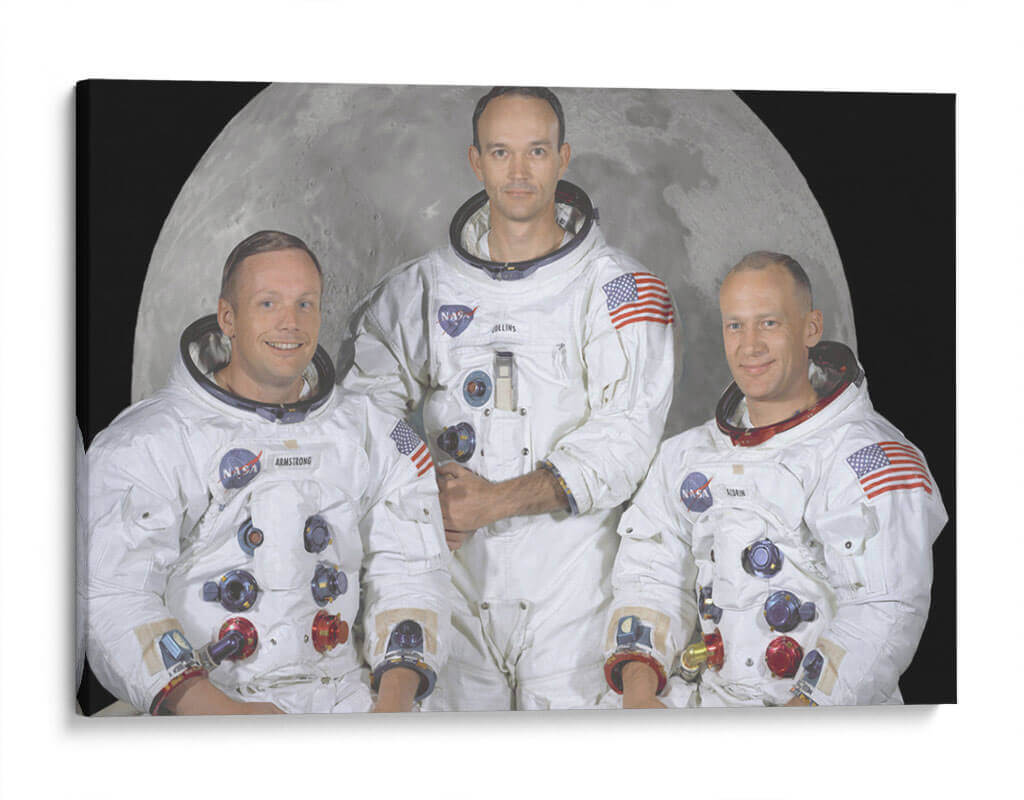 Neil Armstrong, Michael Collings y Buzz Aldrin Cuadro Decorativo, Canvas Lab