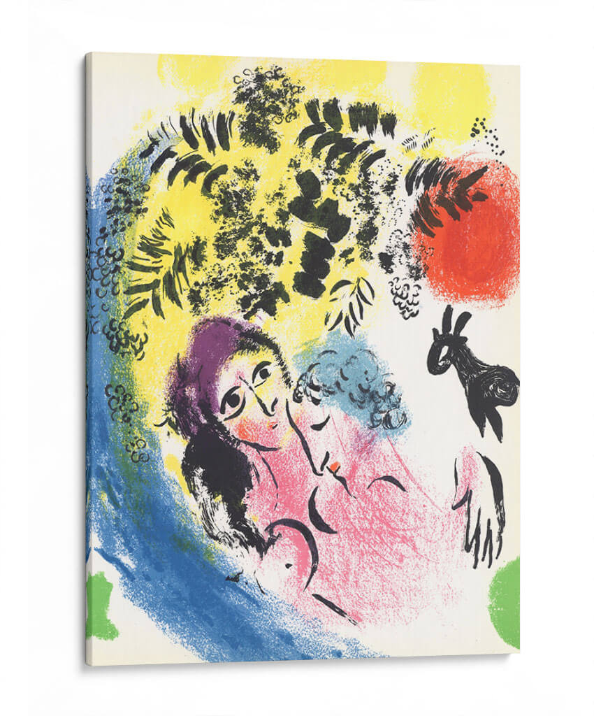 Lovers with Red Sun - Marc Chagall Cuadro Decorativo, Canvas Lab