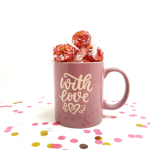Lillac Cup with Milk Chocolate Lindor - Gift with Love