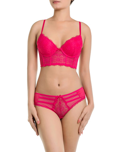 FANCY ALL OVER LACE CUP LEVEL 2 PUSH-UP BRA SET-DELICACY – Losha