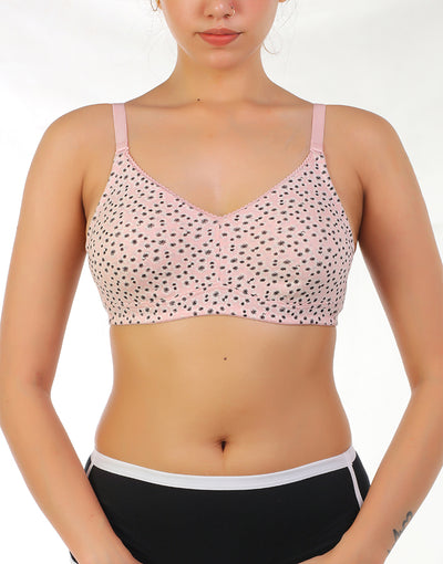 LOSHA COTTON DOUBLE LAYERED NON WIRED PRINTED BRA -BABY ROSE PRINT