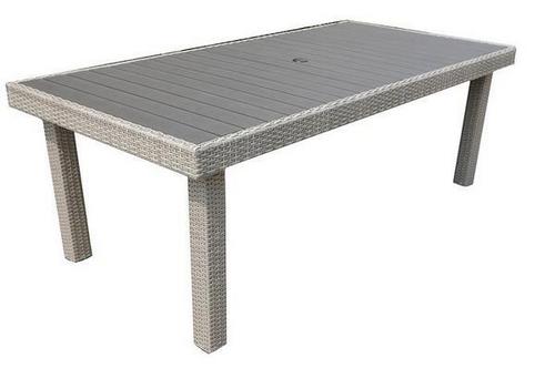 Aluminum wicker patio dining table