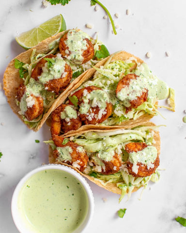 Cilantro Lime Shrimp Tacos with Low Carb Tortillas | Mr. Tortilla – Mr ...