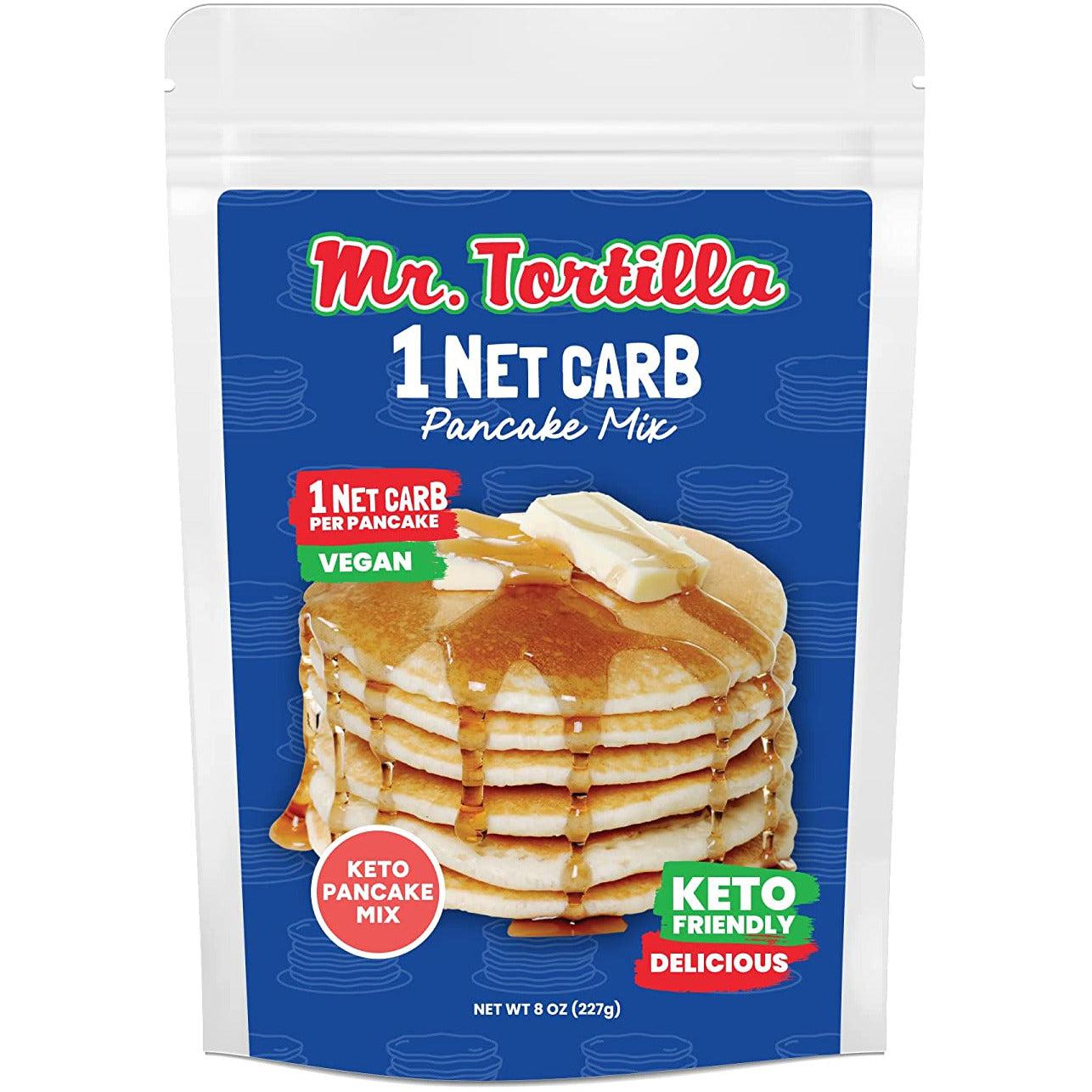 Image of Mr. Tortilla's 1 Net Carb Pancake Mix ATt bl TR : KETO o FRIENDLY NET WT 8 0Z 227g 