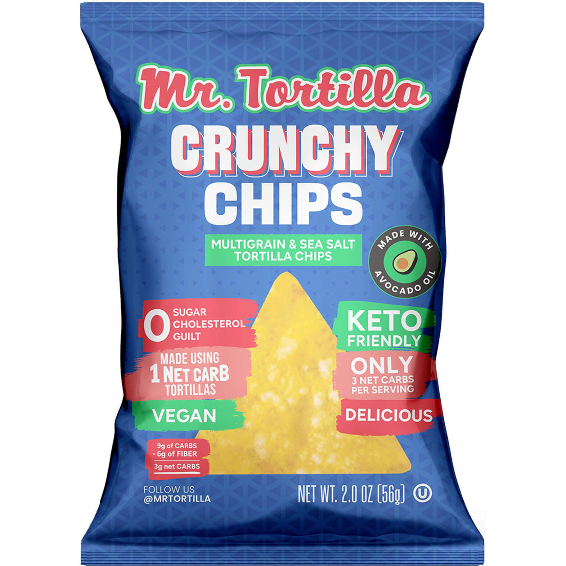 WrNTcrt il H MULTIGRAIN SEA SALT V TORTILLA CHIPS 7 2 o 2 Ocap KETO " FRIENDLY @VRTORTILLA NETWI. 2.0 0Z 560 