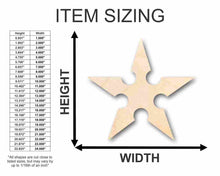 Load image into Gallery viewer, Unfinished Wooden Ninja Star Shape - Craft - up to 24&quot; DIY-24 Hour Crafts
